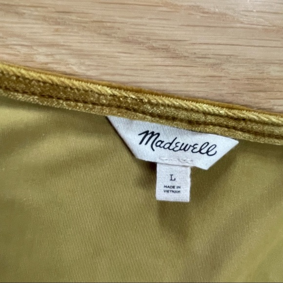 MADEWELL Velvet Smocked Crossover Top NWOT - Picture 9 of 10